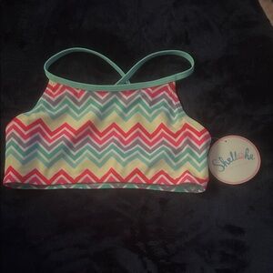 Colorful Chevron Bikini Top
